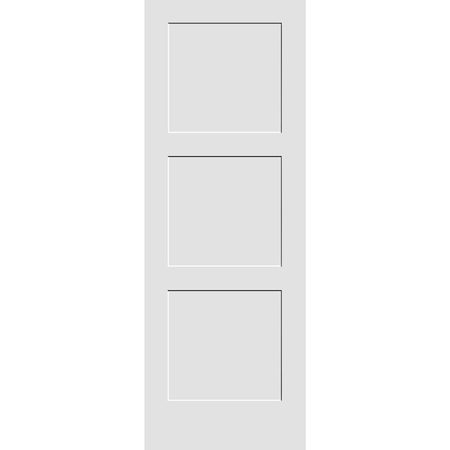 Codel Doors 36" x 84" Primed 3-Panel Equal Panel Interior Shaker Slab Door 3070pri8433
